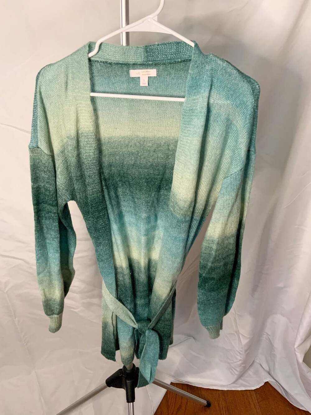 LC Lauren Conrad Ombre Belted Cardigan Women’s Size S Green